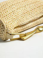 Twisted Handle Straw Woven Handbag
