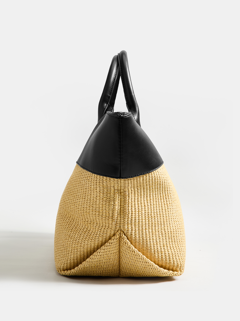 Patchwork Straw Tote Bag