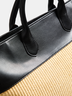 Patchwork Straw Tote Bag