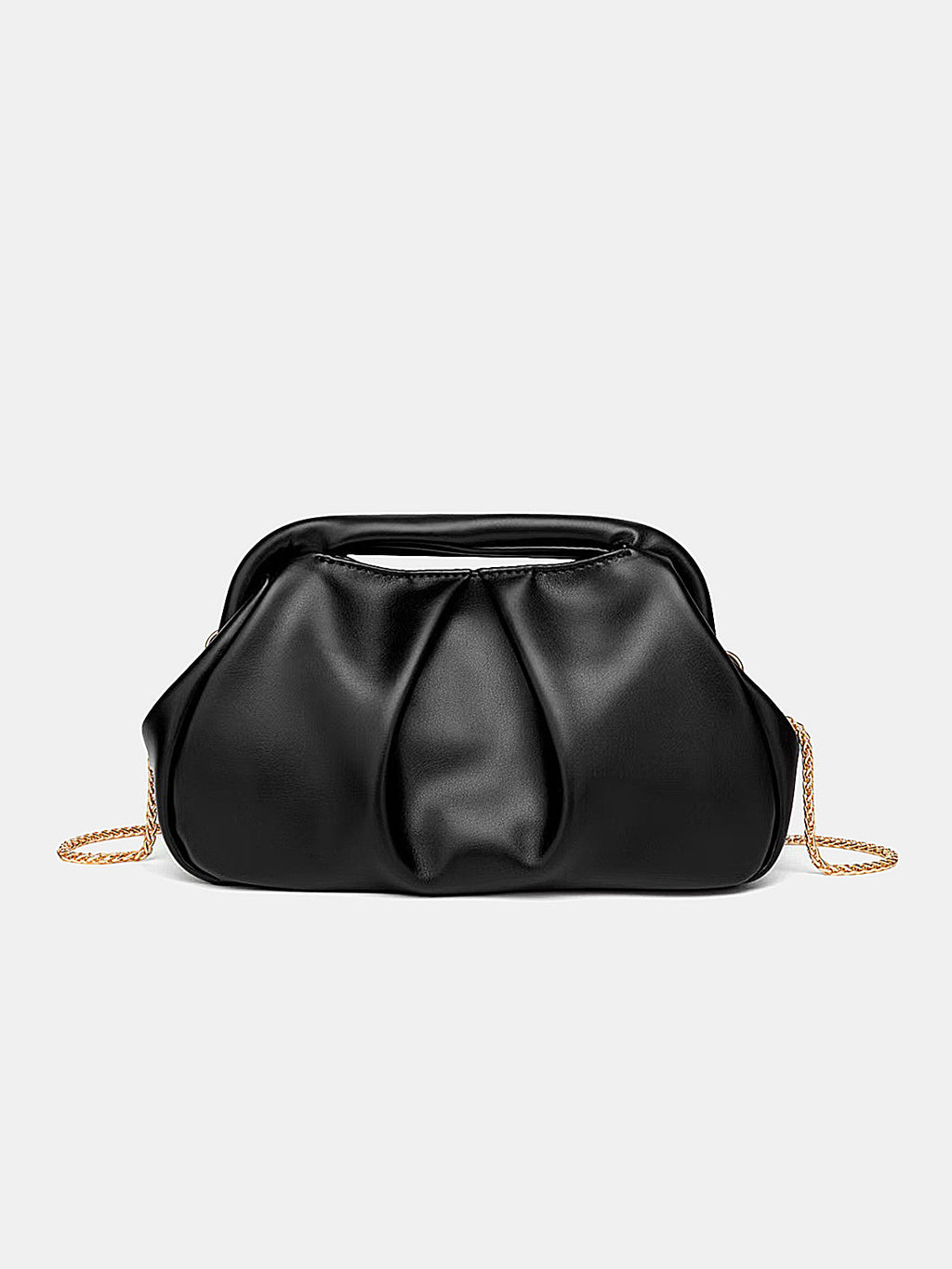 Ruched Top Handle Chain Crossbody Handbag