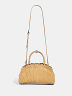 Layered Pleated Top Handle Handbag
