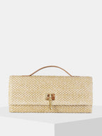 Straw Weave Crossbody Clutch Bag