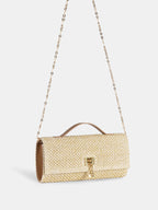 Straw Weave Crossbody Clutch Bag