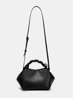 Braided Handle Soft Faux Leather Handbag