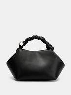 Braided Handle Soft Faux Leather Handbag