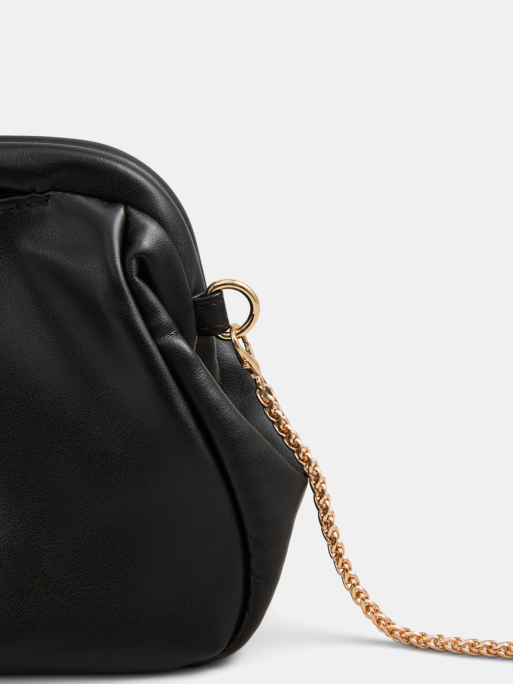 Ruched Top Handle Chain Crossbody Handbag