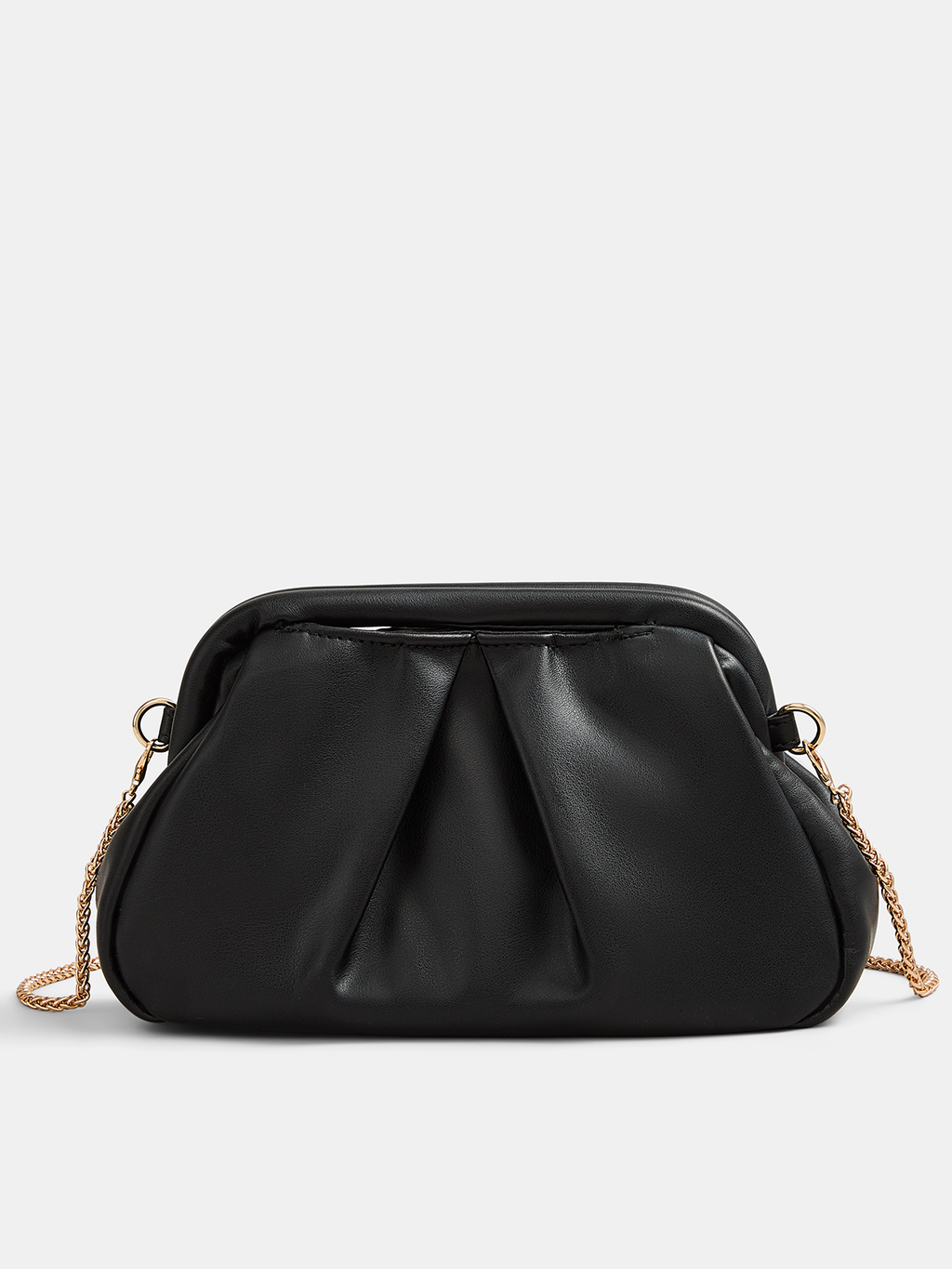 Ruched Top Handle Chain Crossbody Handbag