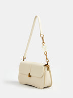 Curved Bottom Flap Shoulder Bag