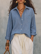 Bohemian Blue Stripe Airy Shirt