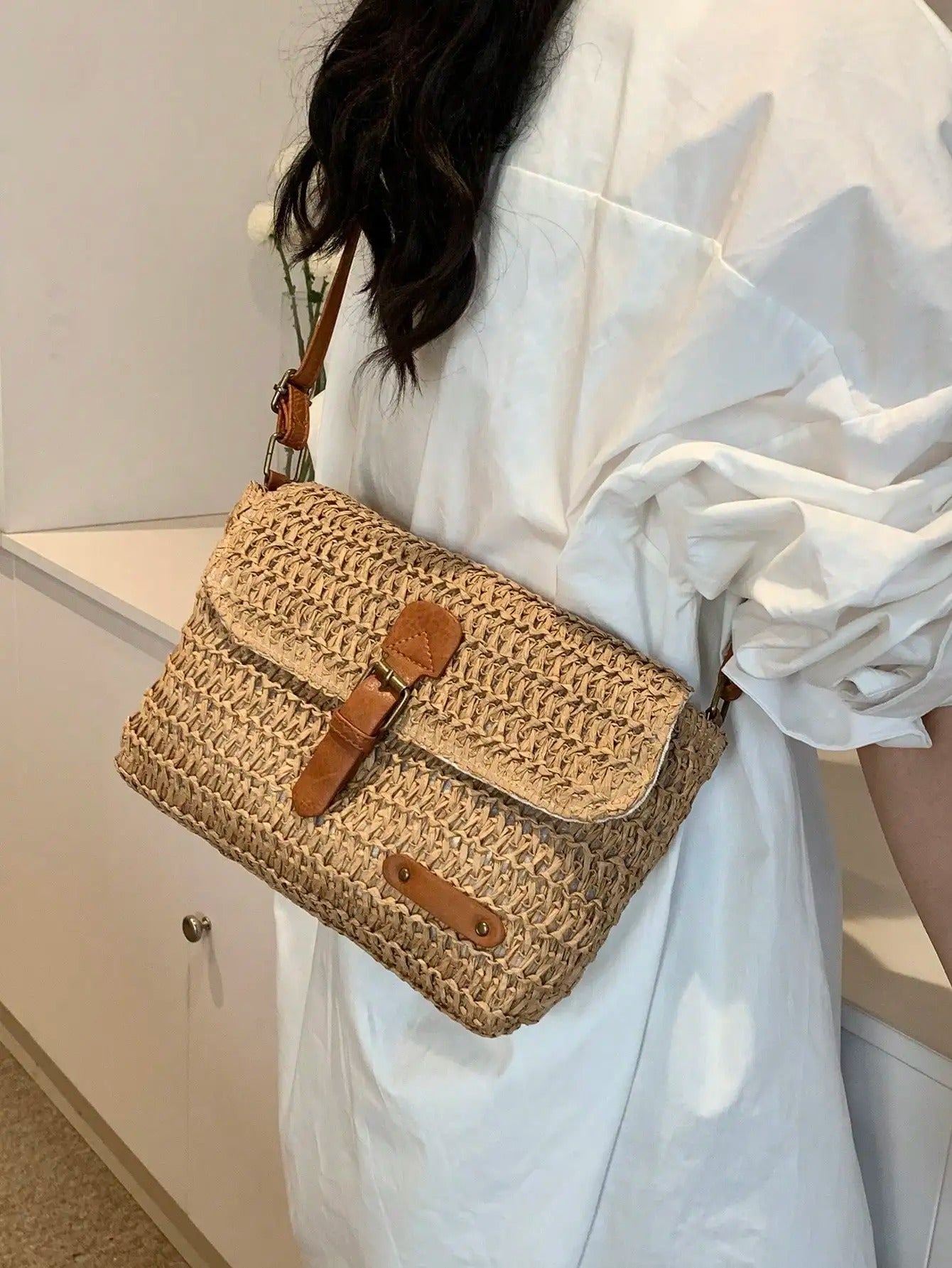 Straw Crossbody Bag