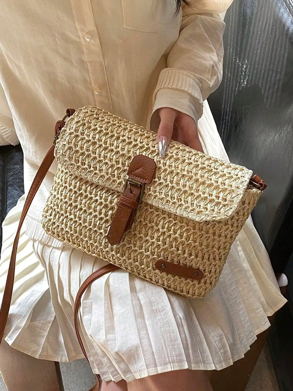 Straw Crossbody Bag
