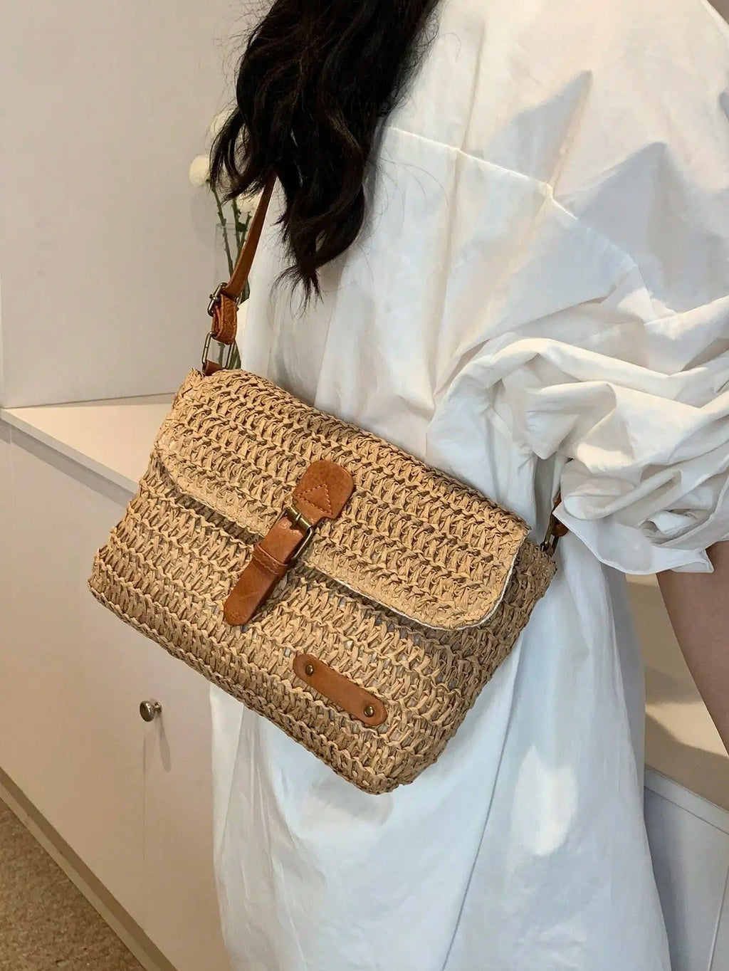 Straw Crossbody Bag